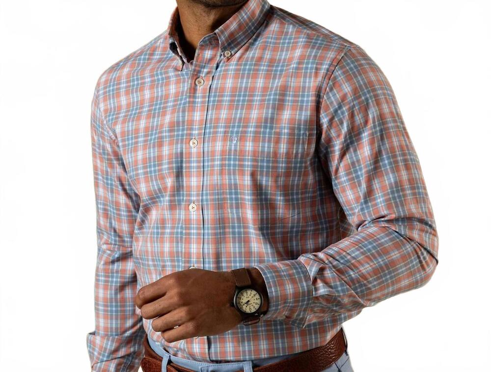 NEW DUCK HEAD performace poplin sport shirt in rosewood